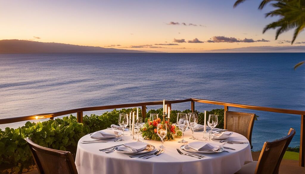 Fine dining Maui oceanfront
