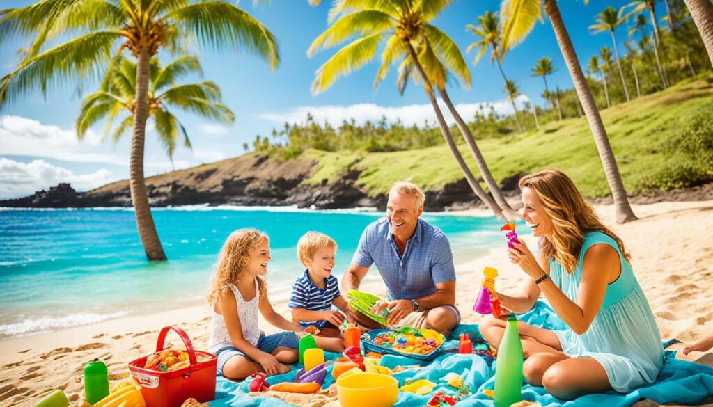 Hawaii Island Family Beach Picnic
