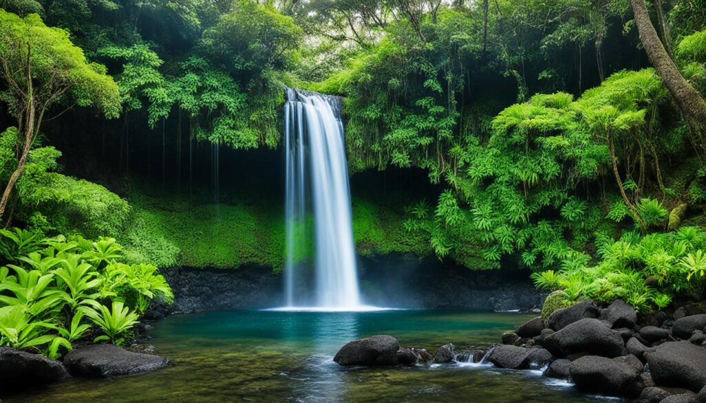 Hidden waterfall on Big Island