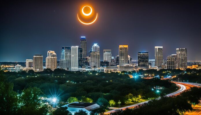 How can visitors view the 2024 Solar Eclipse in Austin?