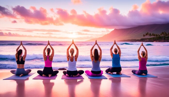 Maui sunrise yoga classes on the beach