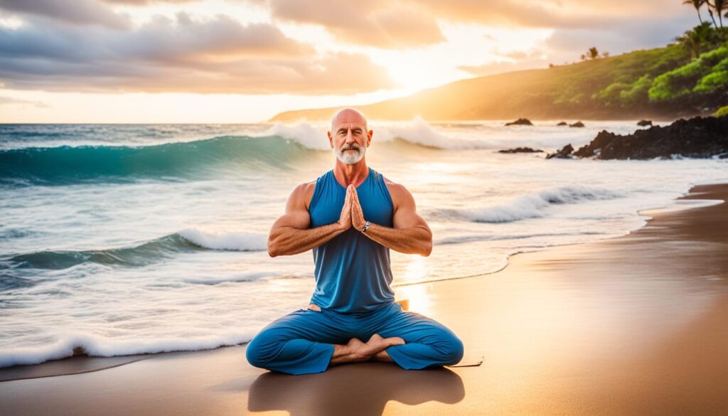 Maui sunrise yoga on the beach