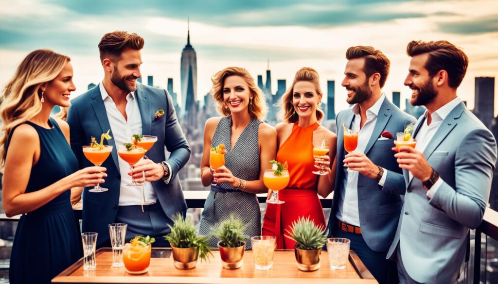 NYC rooftop bars with cocktails