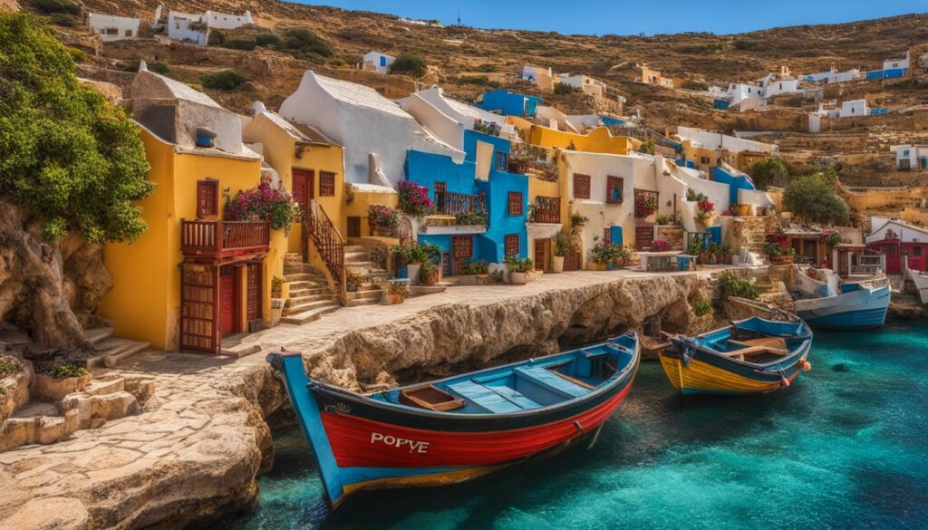 Picturesque Popeye Village in Mellieha, Malta