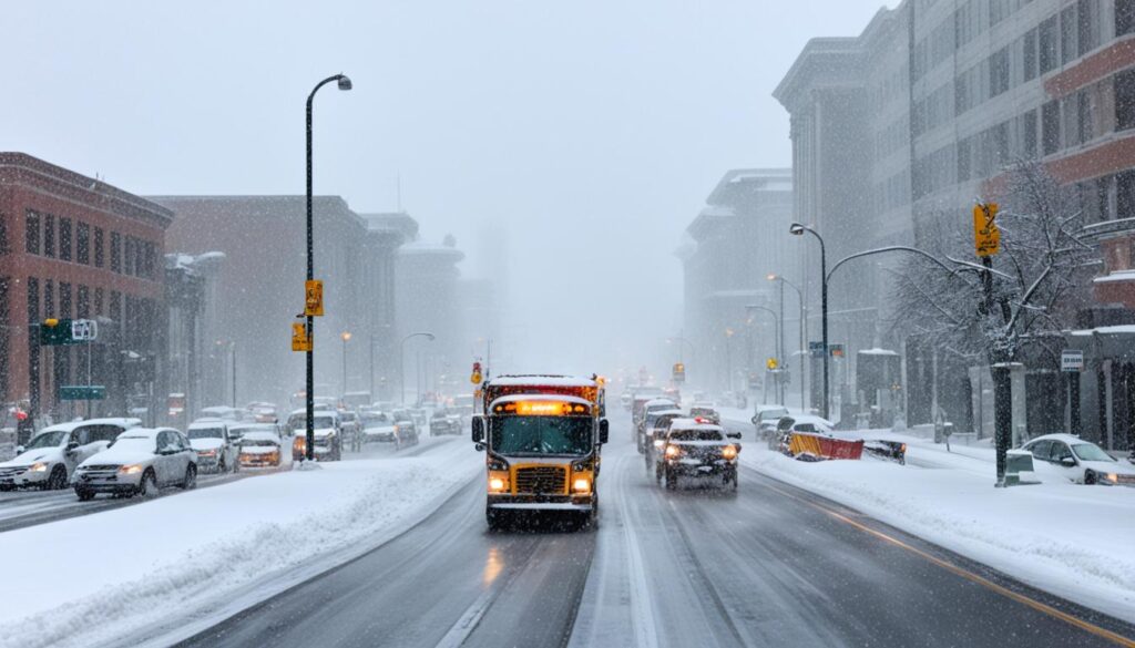 Snowstorm travel restriction in Denver