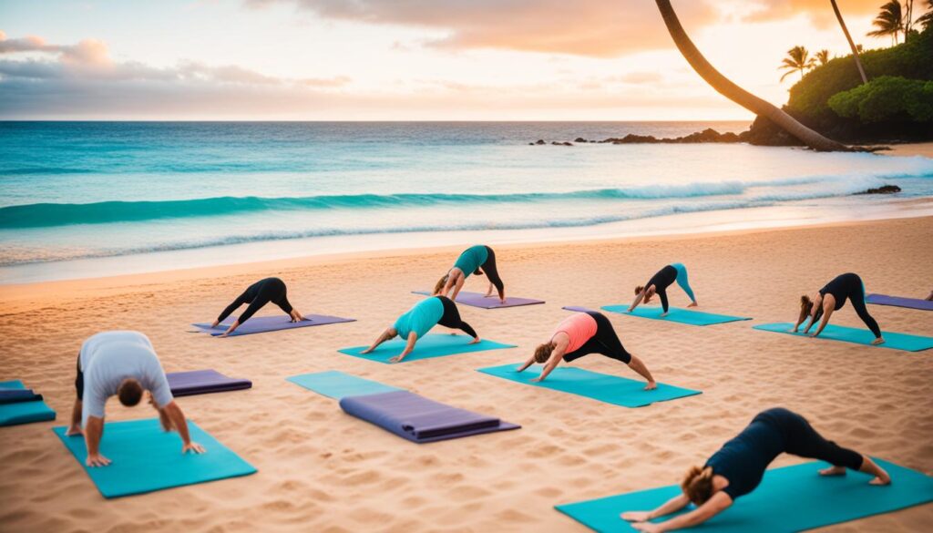 beachside yoga classes in Maui image