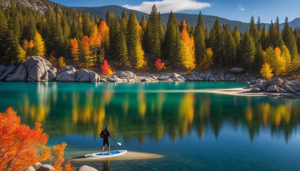 best Lake Tahoe paddleboard spots in autumn