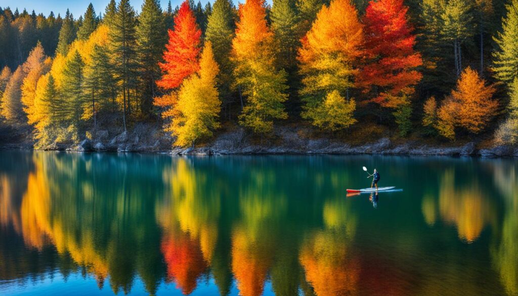 best Lake Tahoe paddleboard spots in autumn