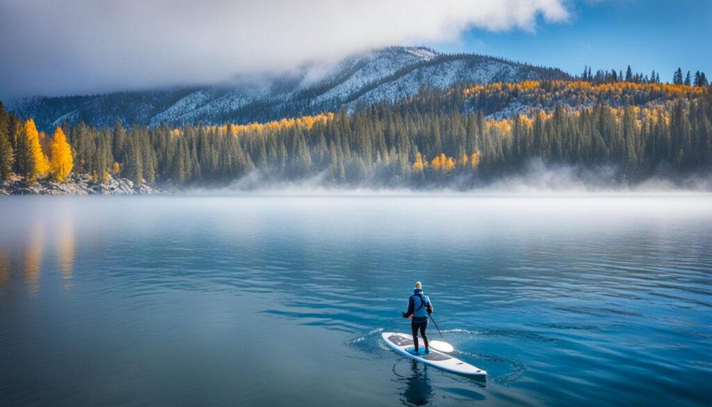 fall stand-up paddleboarding