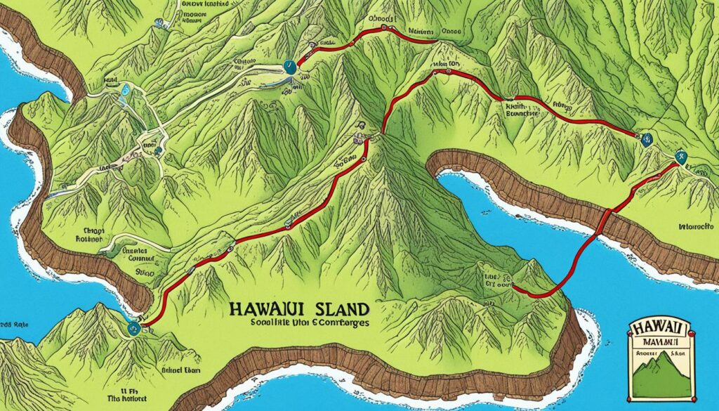 hiking trail map for Hawaii Island