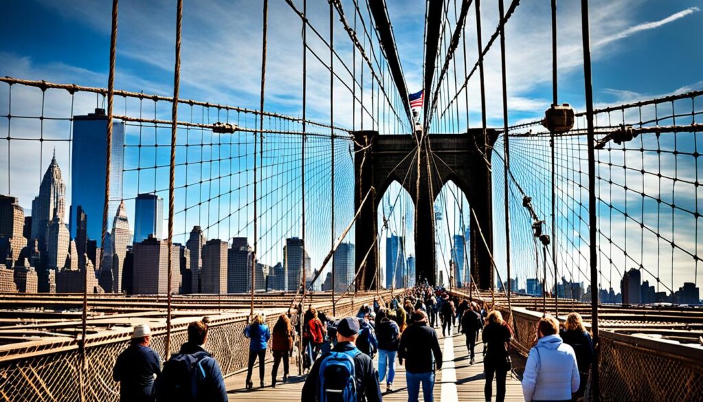 historical walking tour of Brooklyn Bridge