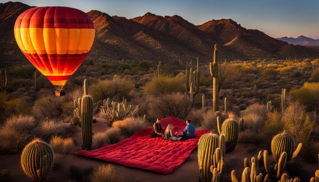 romantic hot air balloon ride in Scottsdale