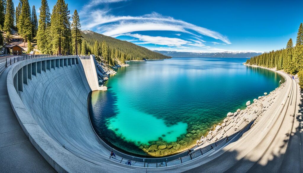 scenic Lake Tahoe dam trips