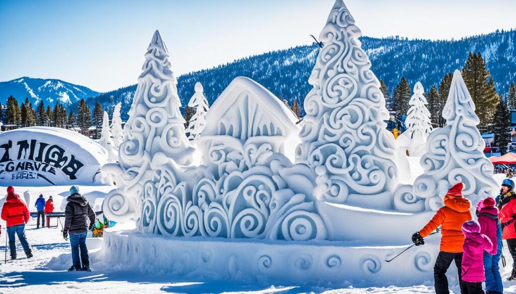 snow sculpture competition in Lake Tahoe