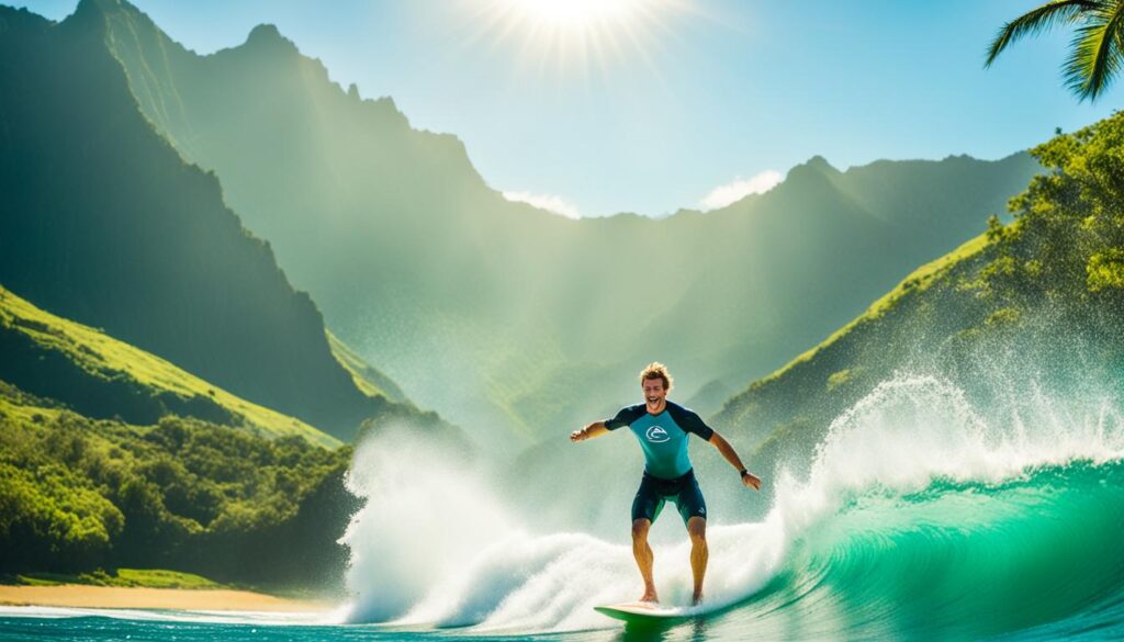 surfing in Kauai