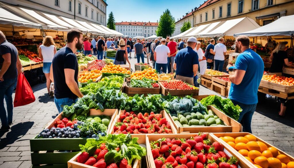 Fresh Produce Market in Zagreb