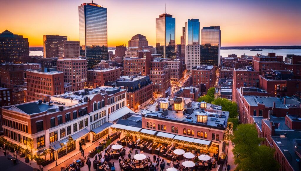 Rooftop bars and scenic views in Boston for sunset drinks