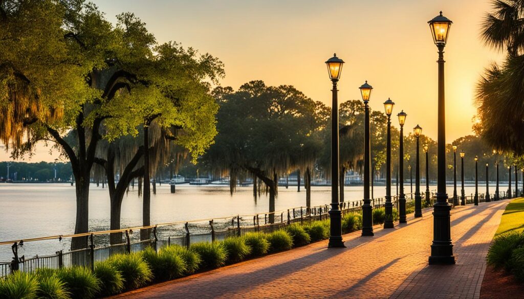 Savannah riverfront promenade