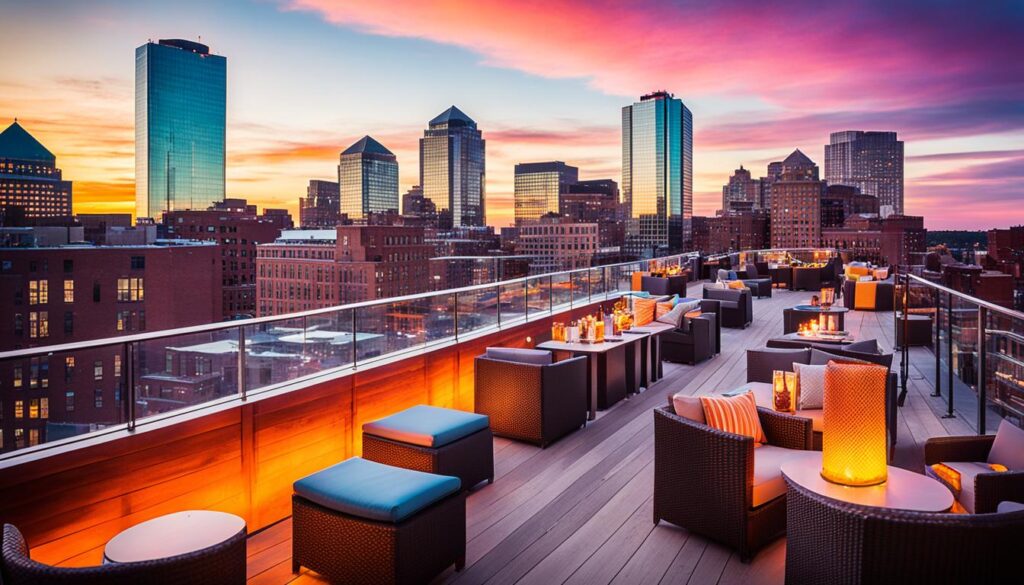 rooftop bars in Boston for evening drinks