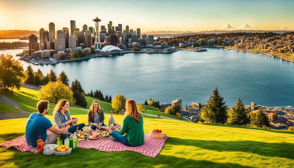 scenic picnic spots at Gas Works Park