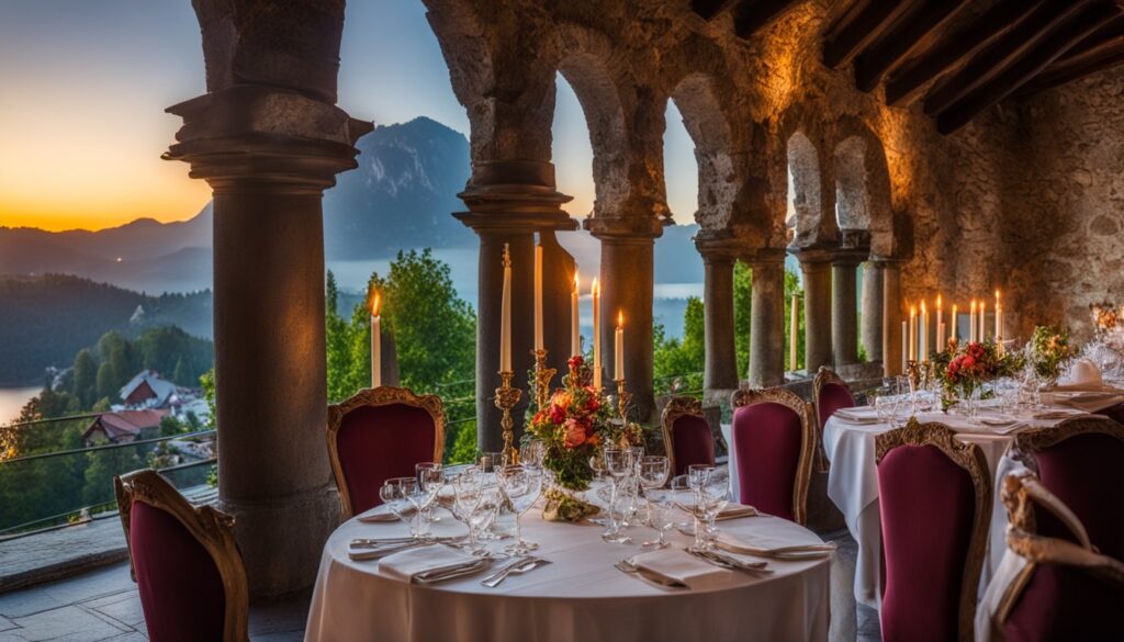 Dining at Bled Castle