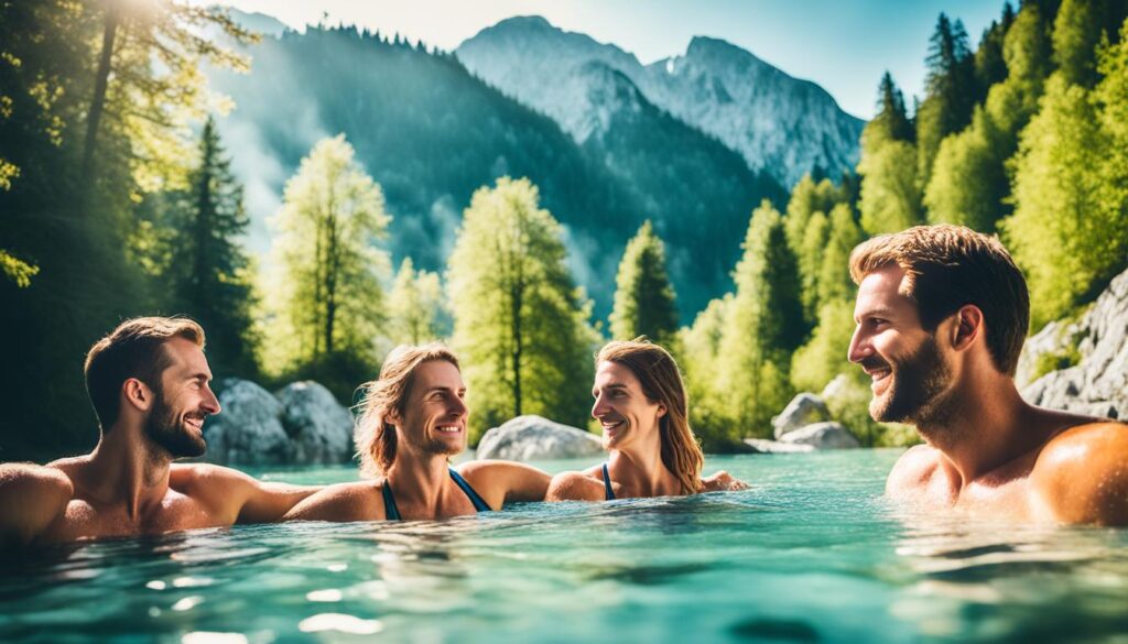 Enjoying hot spring resort in Bled