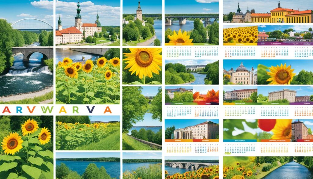 Narva sightseeing calendar