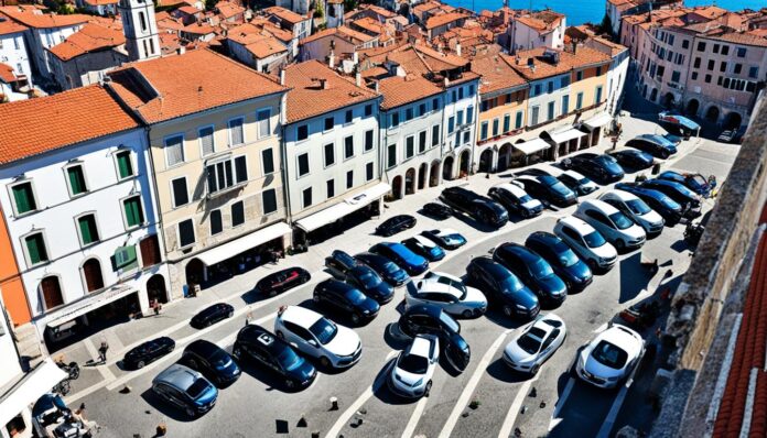 What are the parking options in Piran?