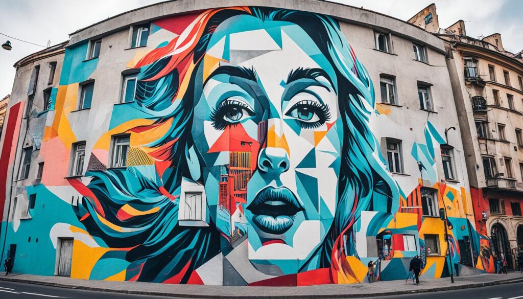 colorful murals Bucharest