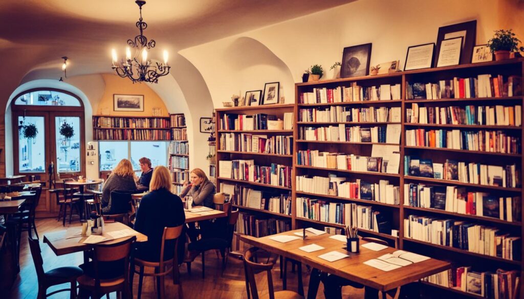 cozy literary cafe