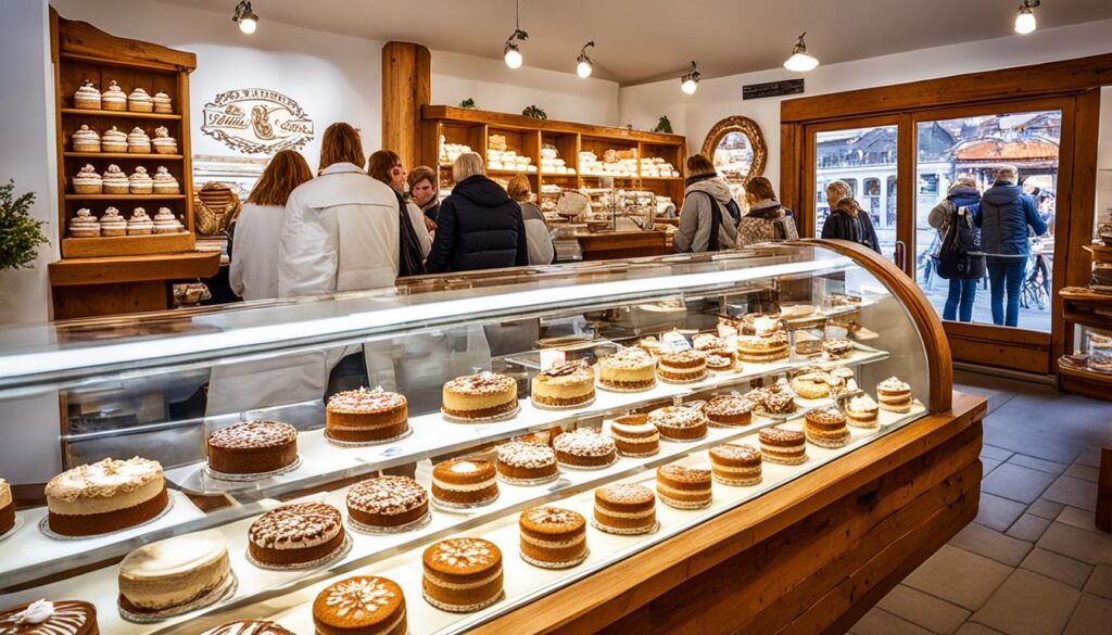 famous cream cake shops Bled
