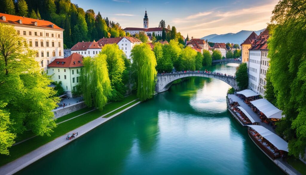 scenic riverside promenades in Ljubljana