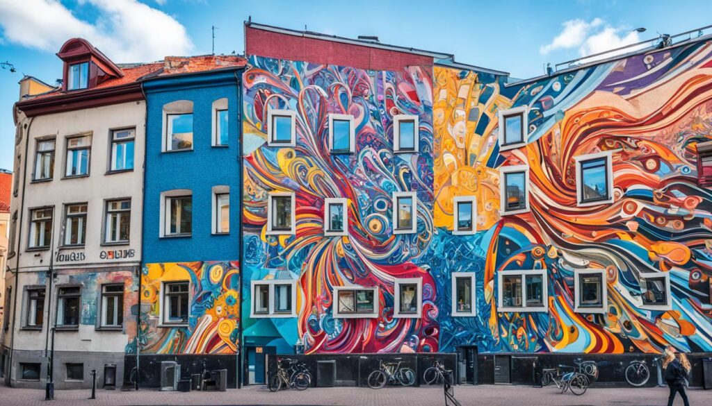 vibrant street murals
