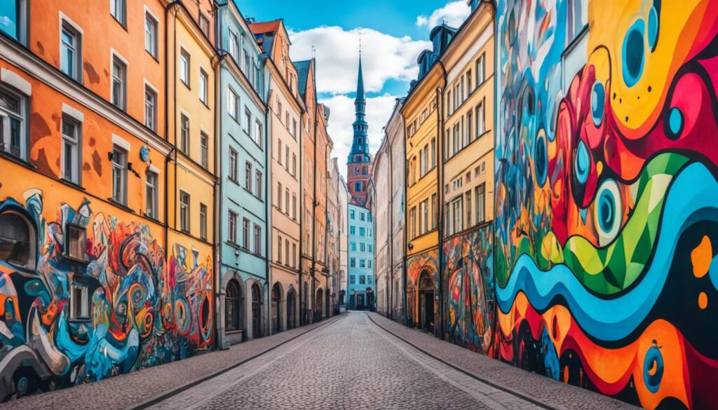 vibrant street murals
