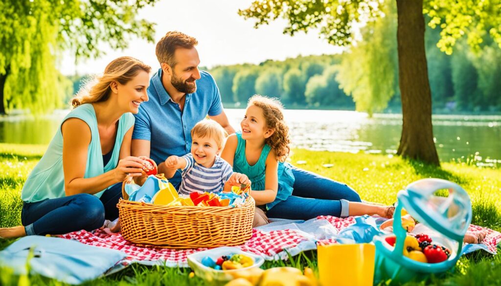 Family enjoying outdoor activities in Novi Sad Danube Park