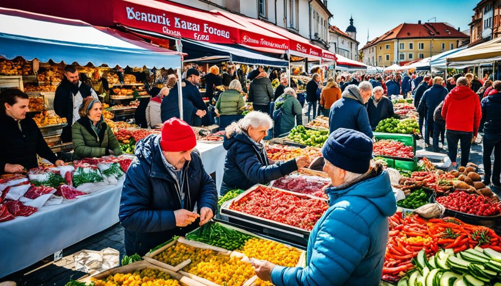 Serbian food markets in Kragujevac